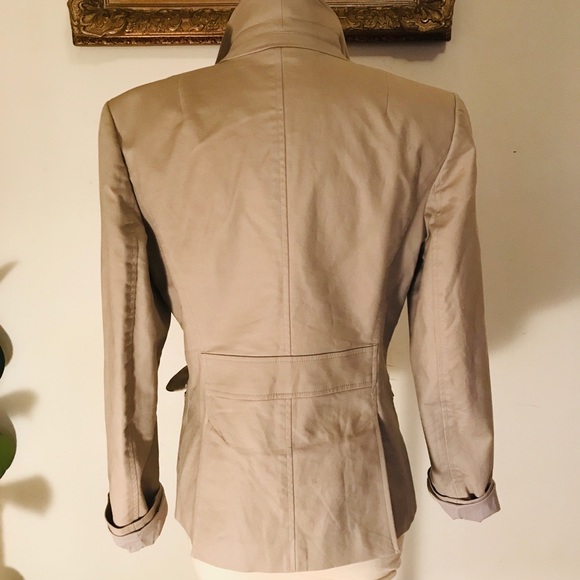 SOLD - Safari Blazer Wood Buttons Stitched Pockets - Picture 6 of 8